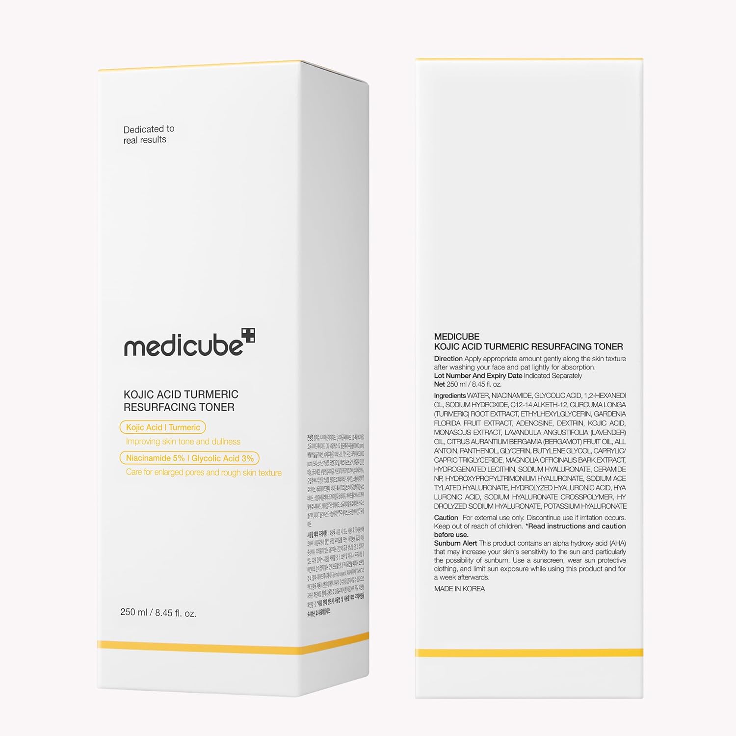 Medicube Kojic Acid Turmeric Smoothing Toner – Clean-Lined Multi-Step Staple for the Intentional Vanity, Face & Body 8.45 fl.oz