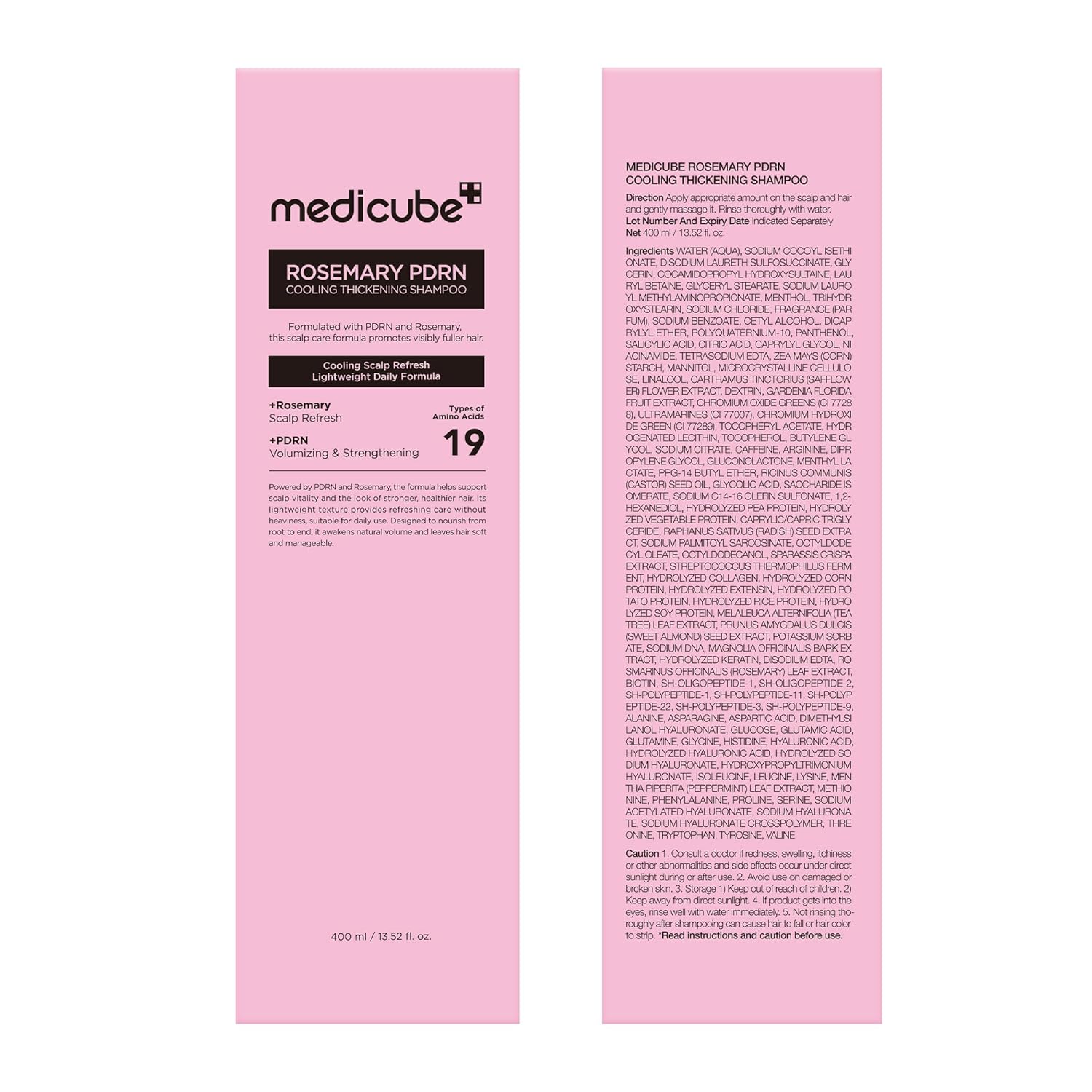 medicube Rosemary PDRN Clarifying Thickening Shampoo | High-End Volumizing Cleanser for Weak Strands, Elevated Bath Display