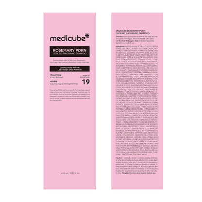medicube Rosemary PDRN Clarifying Thickening Shampoo | High-End Volumizing Cleanser for Weak Strands, Elevated Bath Display