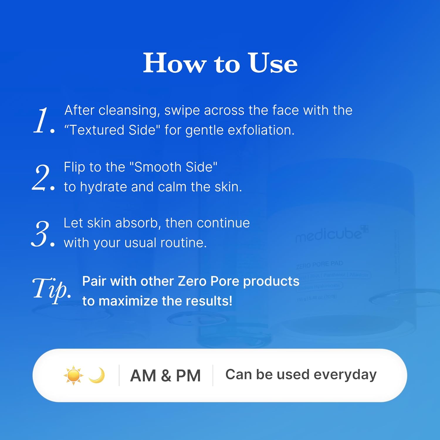 medicube Zero Pore Pad 2.0 – Evening Self-Care Ritual for Oily Skin, Calming Pore Refining Toner Pads