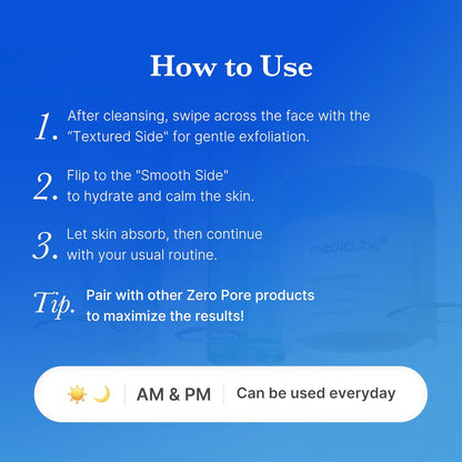 medicube Zero Pore Pad 2.0 – Evening Self-Care Ritual for Oily Skin, Calming Pore Refining Toner Pads