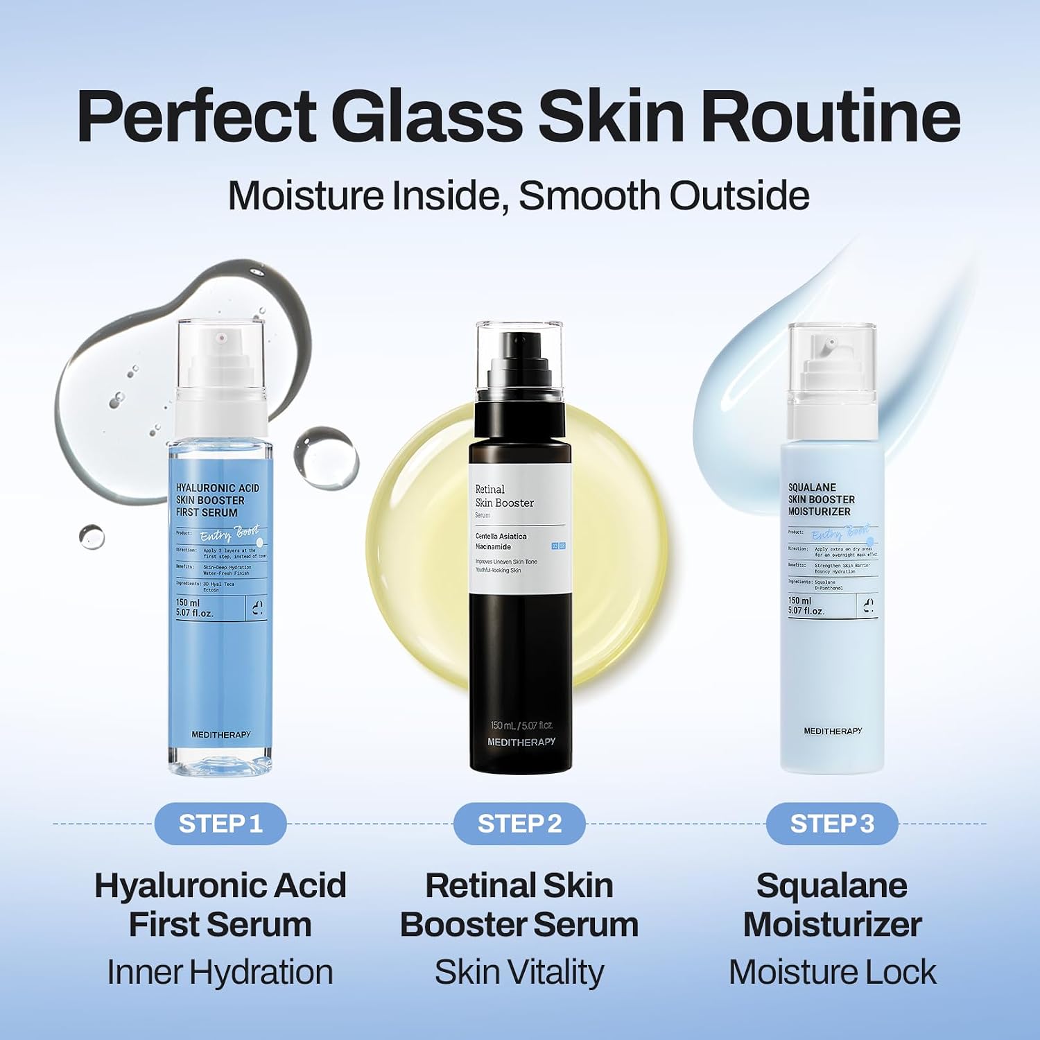 MEDITHERAPY Retinal Skin Booster Serum 5.07 fl oz | Couture K-Beauty Retinal Serum for Visible Youth-Boosting Results, Full-Body Luxury Treatment