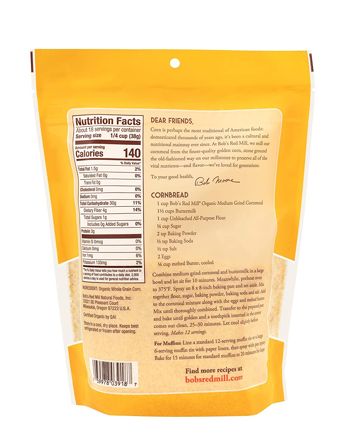 medium grind texture suitable for cornbread, polenta, and frying batters