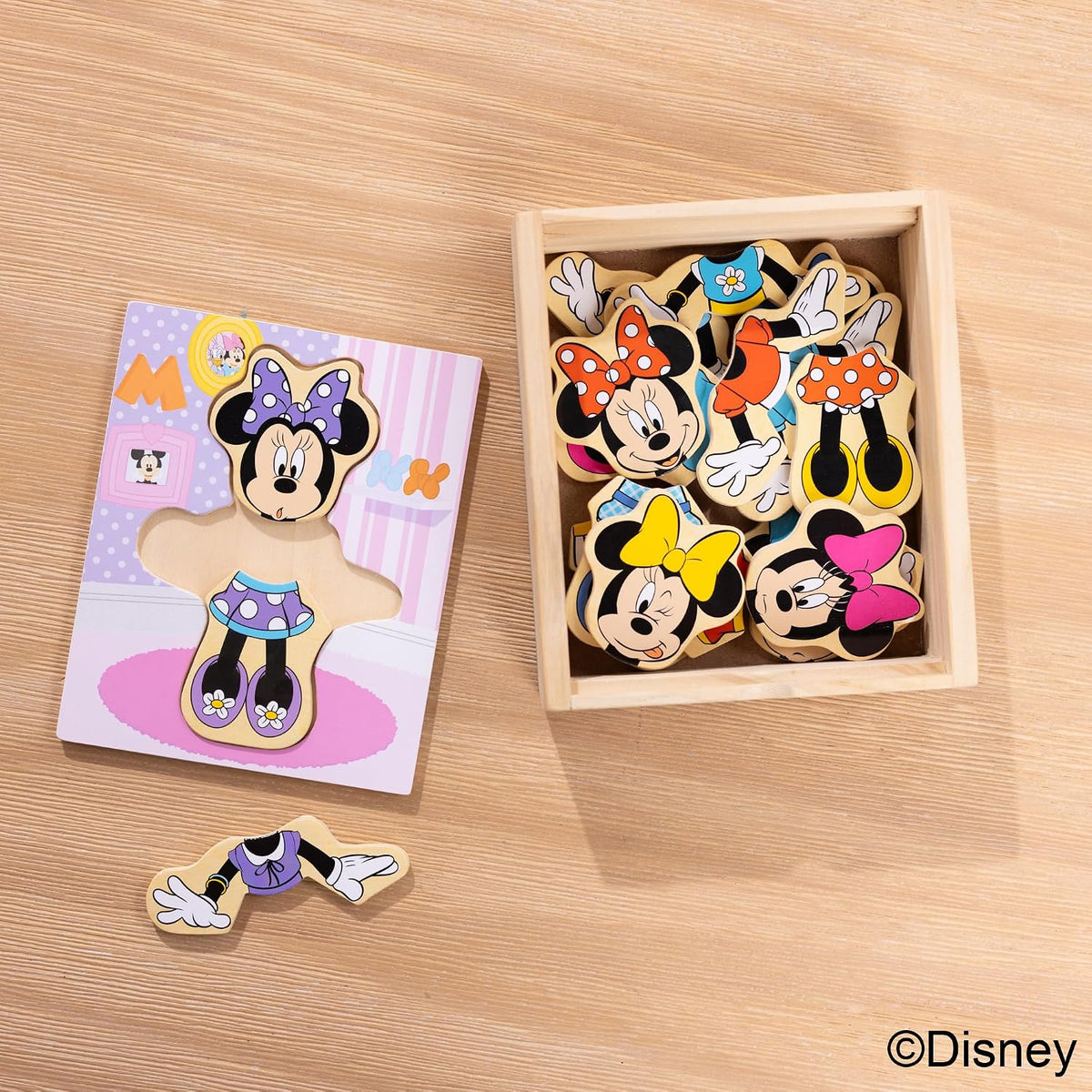 Melissa & Doug Disney Minnie Mouse Wooden Dress-Up Set – Grandparent Gift for Disney-Loving Toddler Ages 3+
