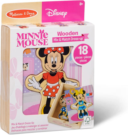 Melissa & Doug Disney Minnie Mouse Wooden Dress-Up Set – Grandparent Gift for Disney-Loving Toddler Ages 3+