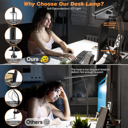 metal clamp supporting desktops up to 2.36 inches thick, compatible with 24-30 inch monitors