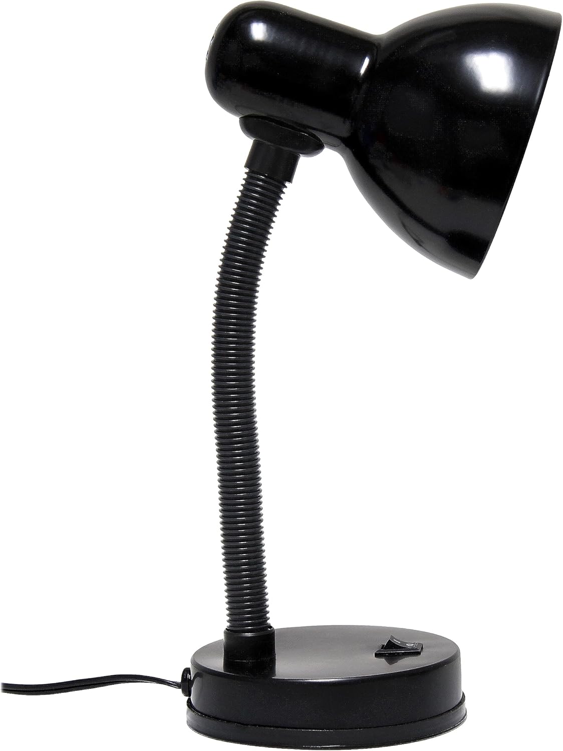 metal shade with painted finish (black, white, silver, or gray)