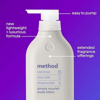 Method Body Lotion Simply Nourish – Coconut Shea Scent for Yoga Room Relaxation Ritual