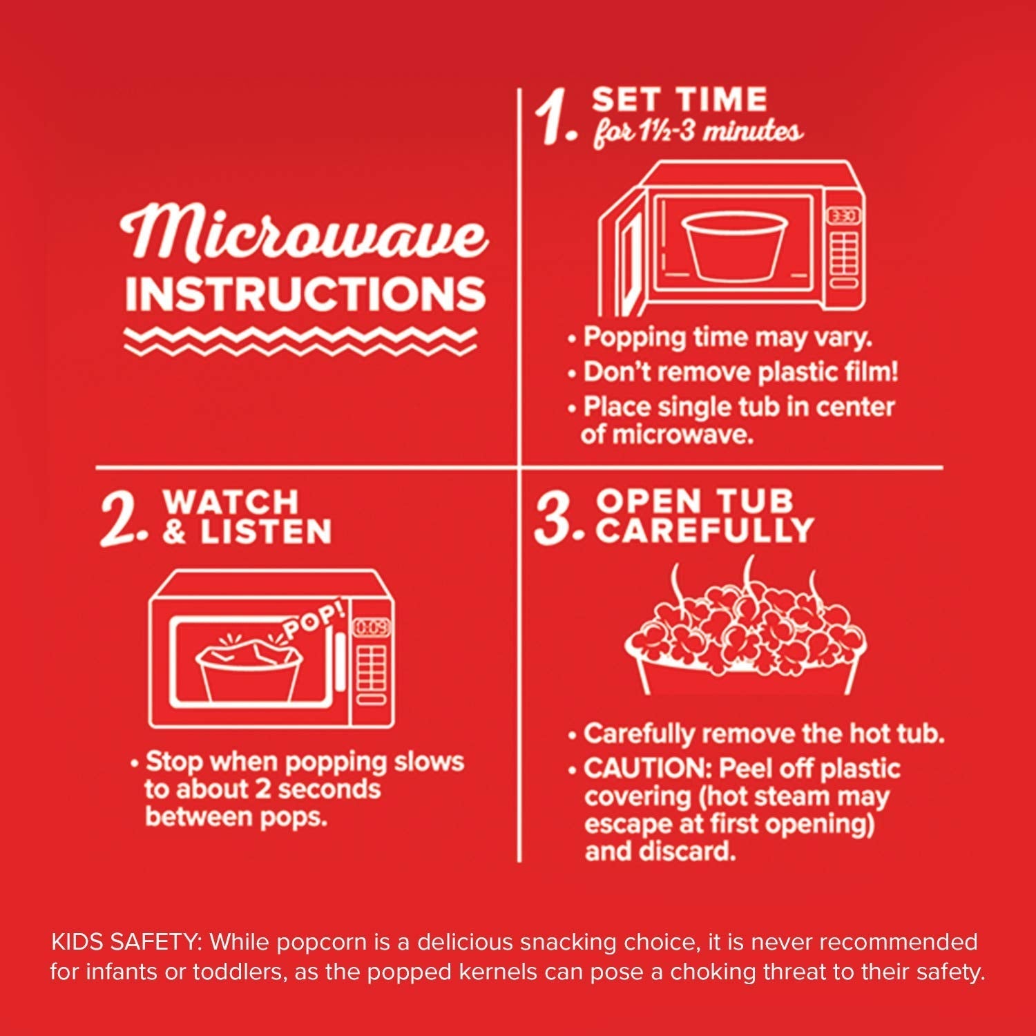 microwave-ready format that pops in minutes inside the included tub