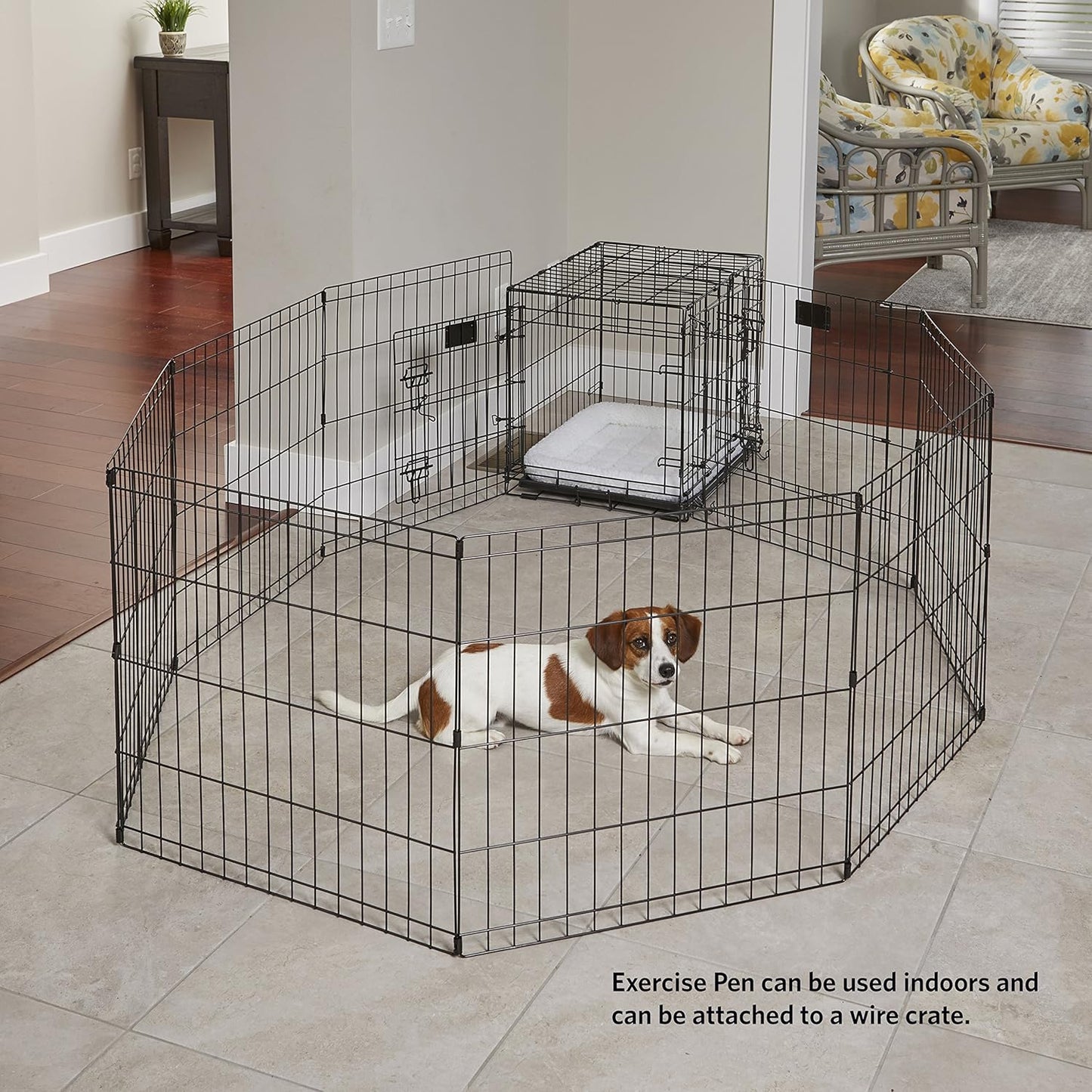 MidWest Homes for Pets 30-Inch Exercise Pen – Portable Outdoor Dog Pen for Camping and Backyards