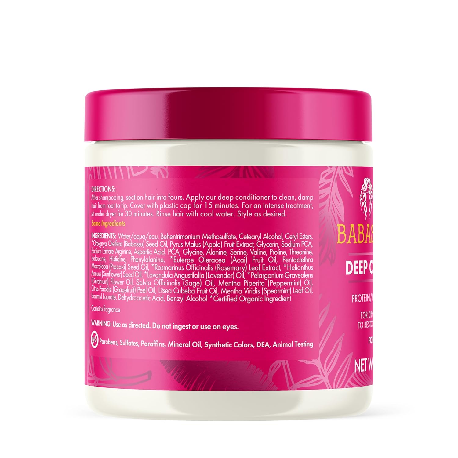 Mielle Organics Babassu & Mint Protein Deep Conditioner – Holiday Gift Set Pick for Mom & Her Self-Care Routine, 8 Oz Restorative Treatment
