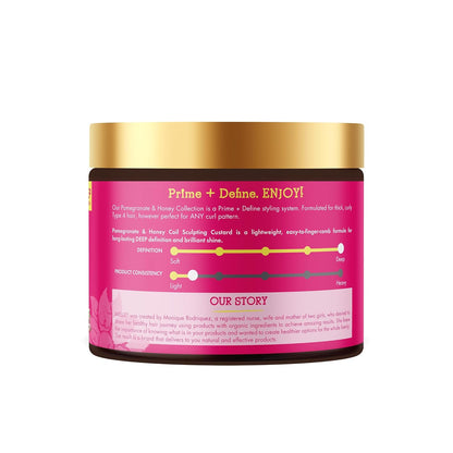 Mielle Organics Pomegranate & Honey Curl Cream - Family Hair Care Essential for Girls with Type 4 Curls - No Flaking, Soft Definition
