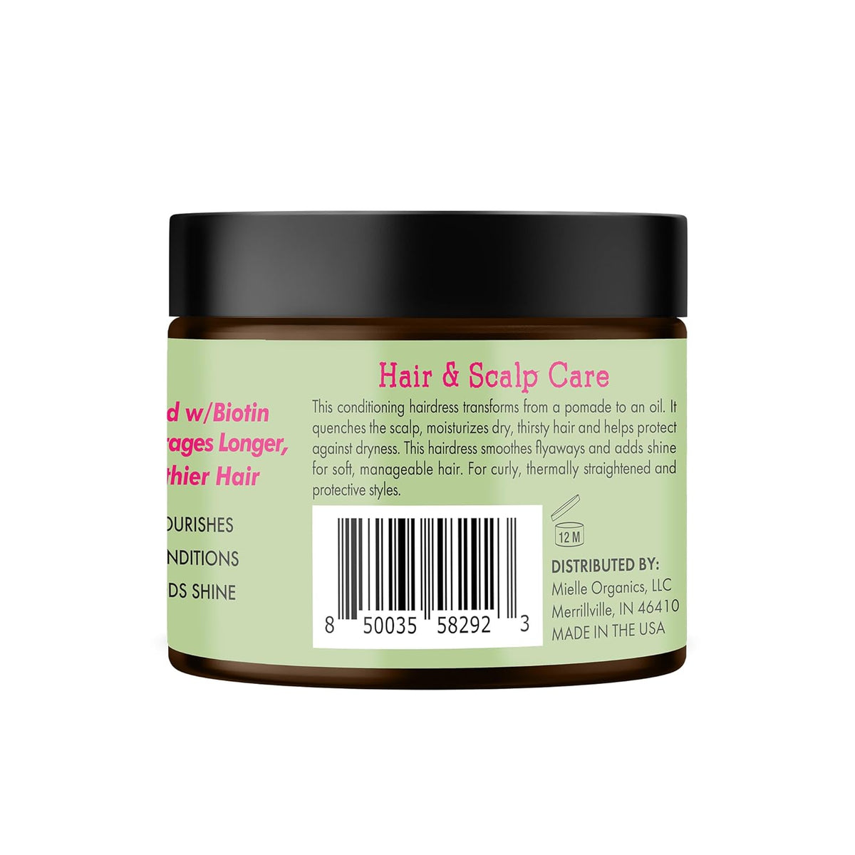 Mielle Organics Rosemary & Mint Hair Pomade – Spa-Inspired Self-Care Treatment for Textured Hair, 5 oz Scalp-Nourishing Balm