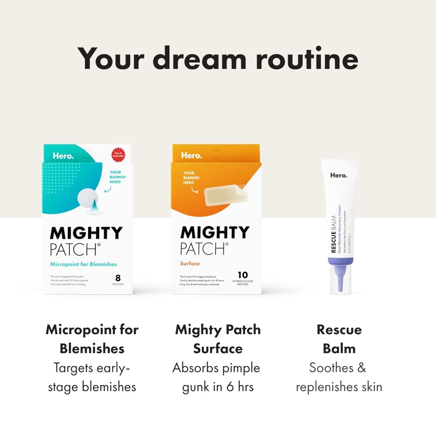 Mighty Patch Surface XL Hydrocolloid Patches — Drug-Free, Non-Medicated Acne Care Safe for Sensitive Skin