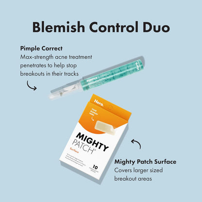 Mighty Patch Surface XL Hydrocolloid Patches — Drug-Free, Non-Medicated Acne Care Safe for Sensitive Skin
