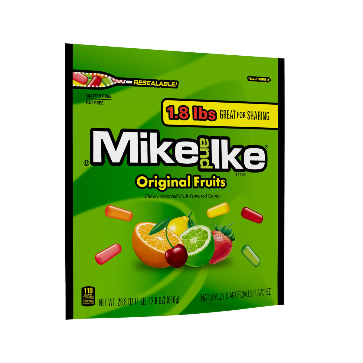 Mike and Ike Original Fruits Candy, 28.8 Ounce Bag (Pack of 1), Chewy Candy, Vending Machine Candy, Gummy Candy Mix