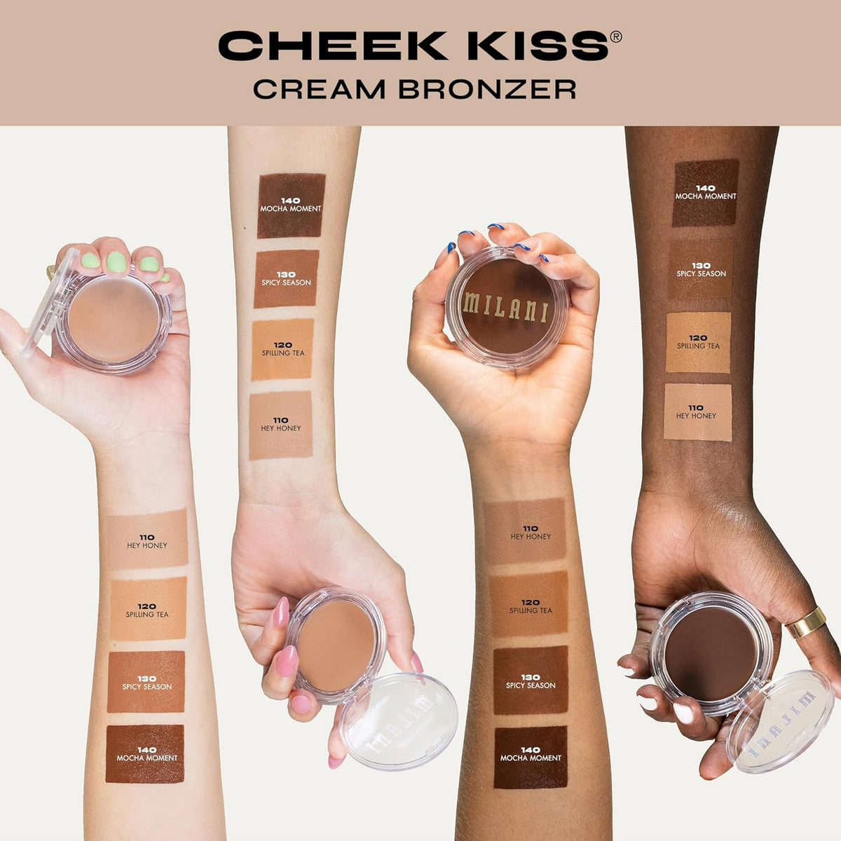 Milani Cheek Kiss Cream Bronzer - Hey Honey | Korean-Made Gift for the Friend Who Loves Sun-Kissed Glow