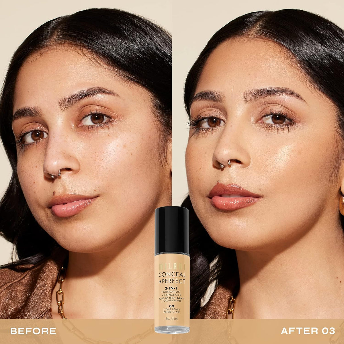 Milani Conceal + Perfect Liquid Foundation - Cruelty-Free Vegan Gift Set Staple for the Eco-Conscious Bestie