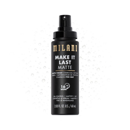 Milani Setting Spray + Primer, Make It Last Matte- Oil Absorbing Charcoal Formula to Control Shine, Matte Finish Setting Spray for Makeup and Primer for Oily Skin, Prime +Correct + Set, 2.03 Fl. Oz