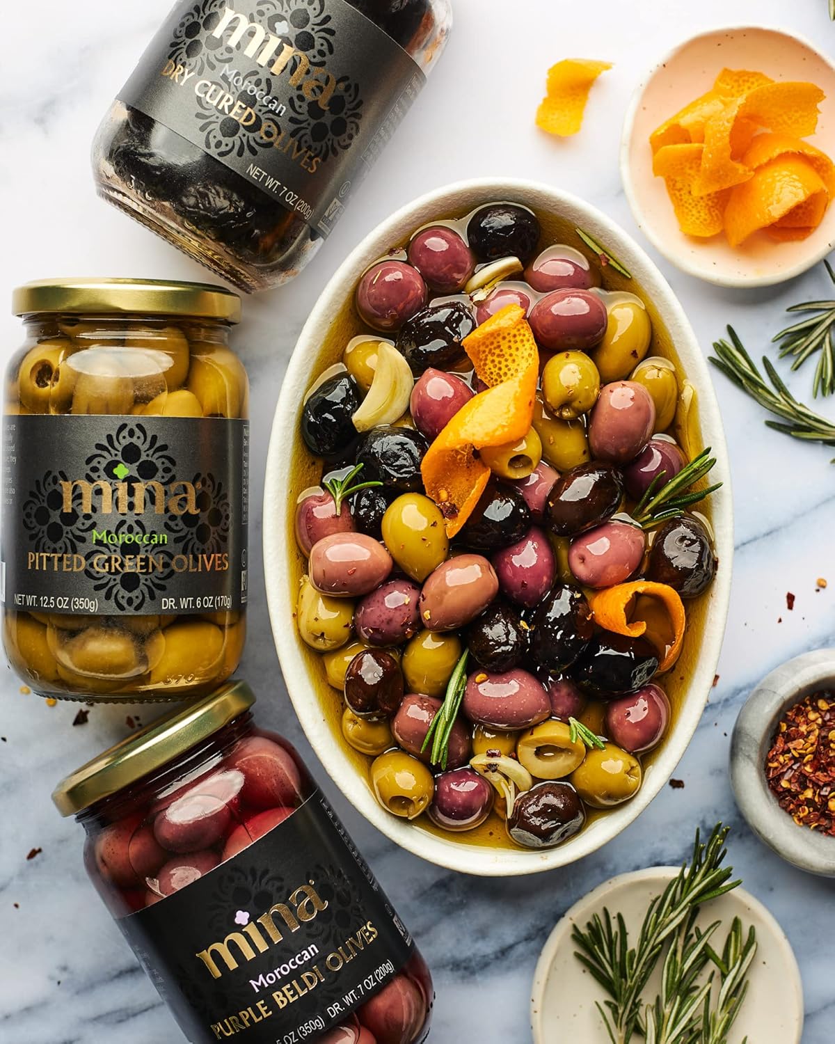 Mina Dry Cured Beldi Olives – Three-Ingredient Minimalist Pantry Staple for Clutter-Free Kitchens