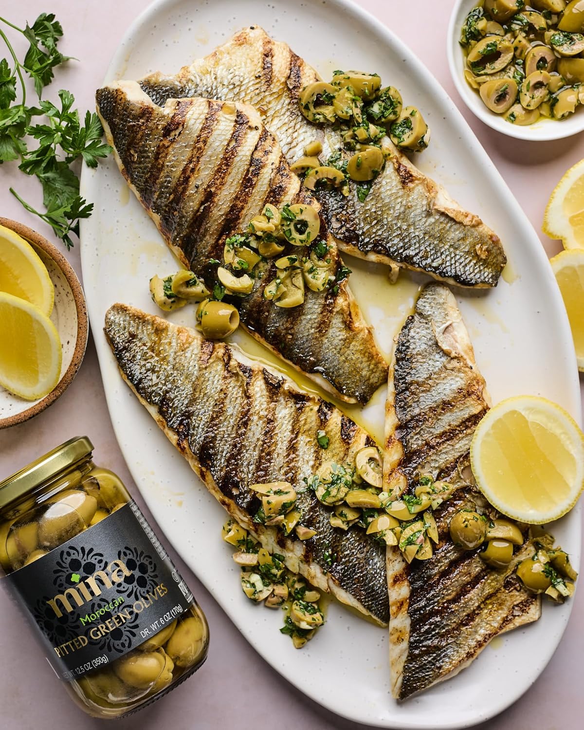 Mina Pitted Green Olives – Gourmet Mediterranean Gift Jar for Housewarming and Hostess Gifting