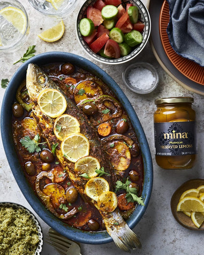 Mina Preserved Lemons - 12.5 oz - Handpicked Beldi Variety for Elevated Tagine and Couscous Service