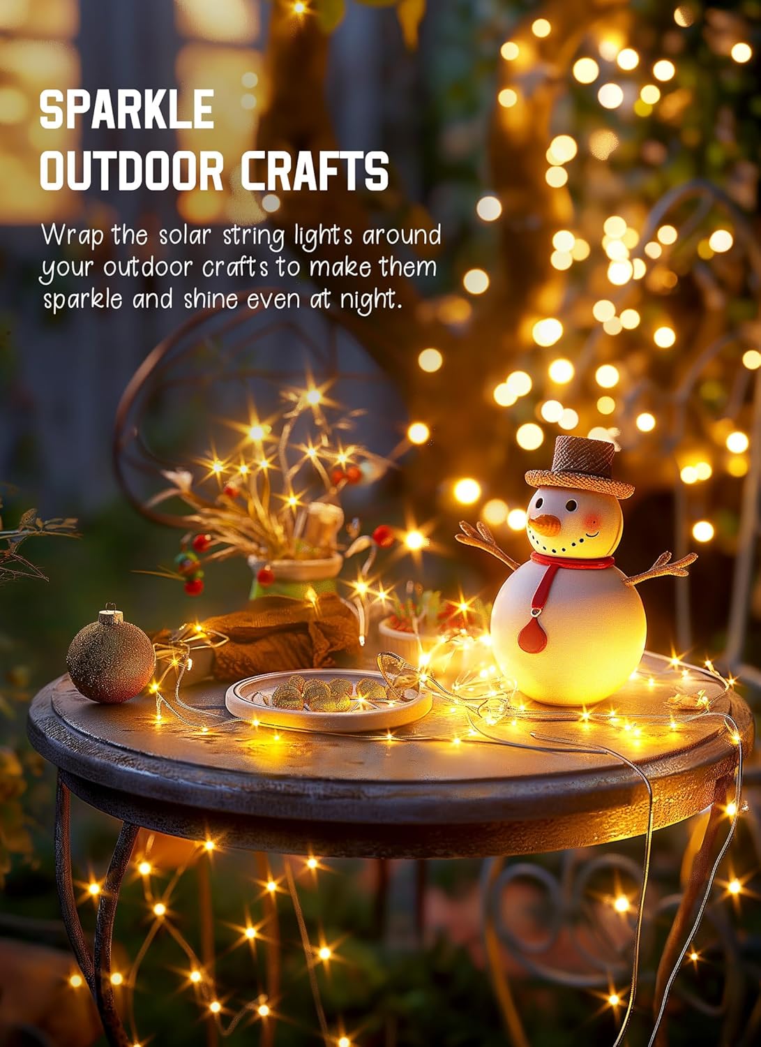 Minetom Minimalist Solar String Lights, 33Ft 100 LED Clean Warm White Glow for Intentional Living Spaces