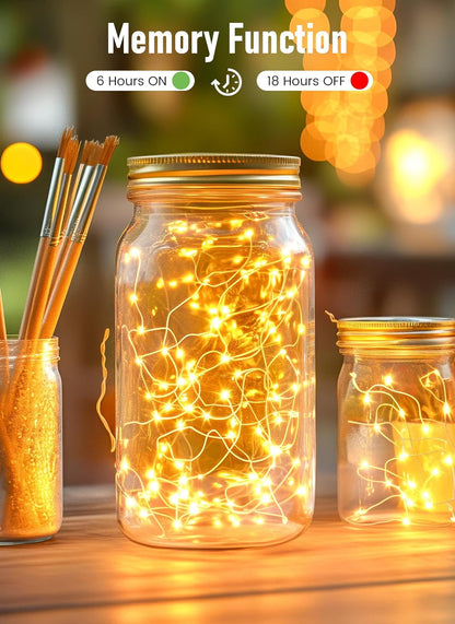 Minetom Twinkle Fairy Lights – Wind-Down Ritual Night Light, 33 ft Warm White Dimmable String Lights with 6H Timer for Better Sleep