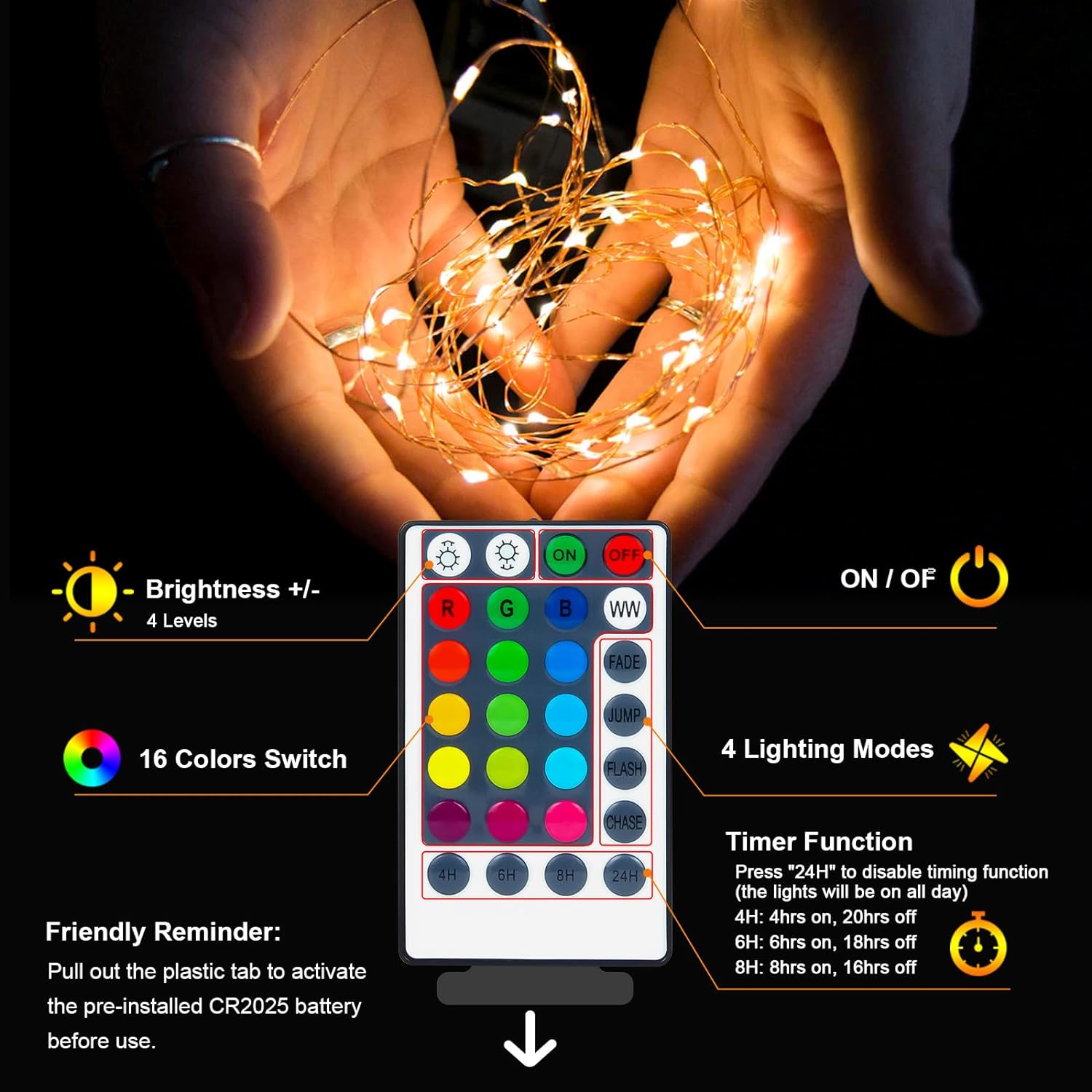 Minimax Fairy Lights – Thoughtful Birthday Gift for Her with 16 Colors and Remote Timer