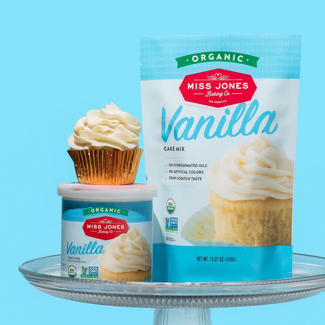 Miss Jones Baking Organic Buttercream Frosting for Kids' Birthday Cakes, Allergy-Friendly Vanilla Icing