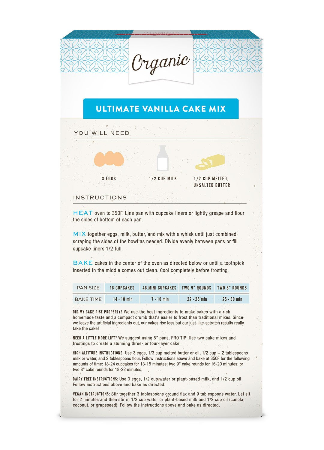 Miss Jones Baking Organic Yellow Cake Mix – Allergy-Safe Birthday Cake for Kids, Nut-Free and Dairy-Free Vanilla Batter for First Birthdays and Classroom Parties
