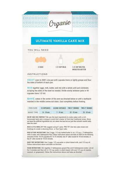 Miss Jones Baking Organic Yellow Cake Mix – Allergy-Safe Birthday Cake for Kids, Nut-Free and Dairy-Free Vanilla Batter for First Birthdays and Classroom Parties