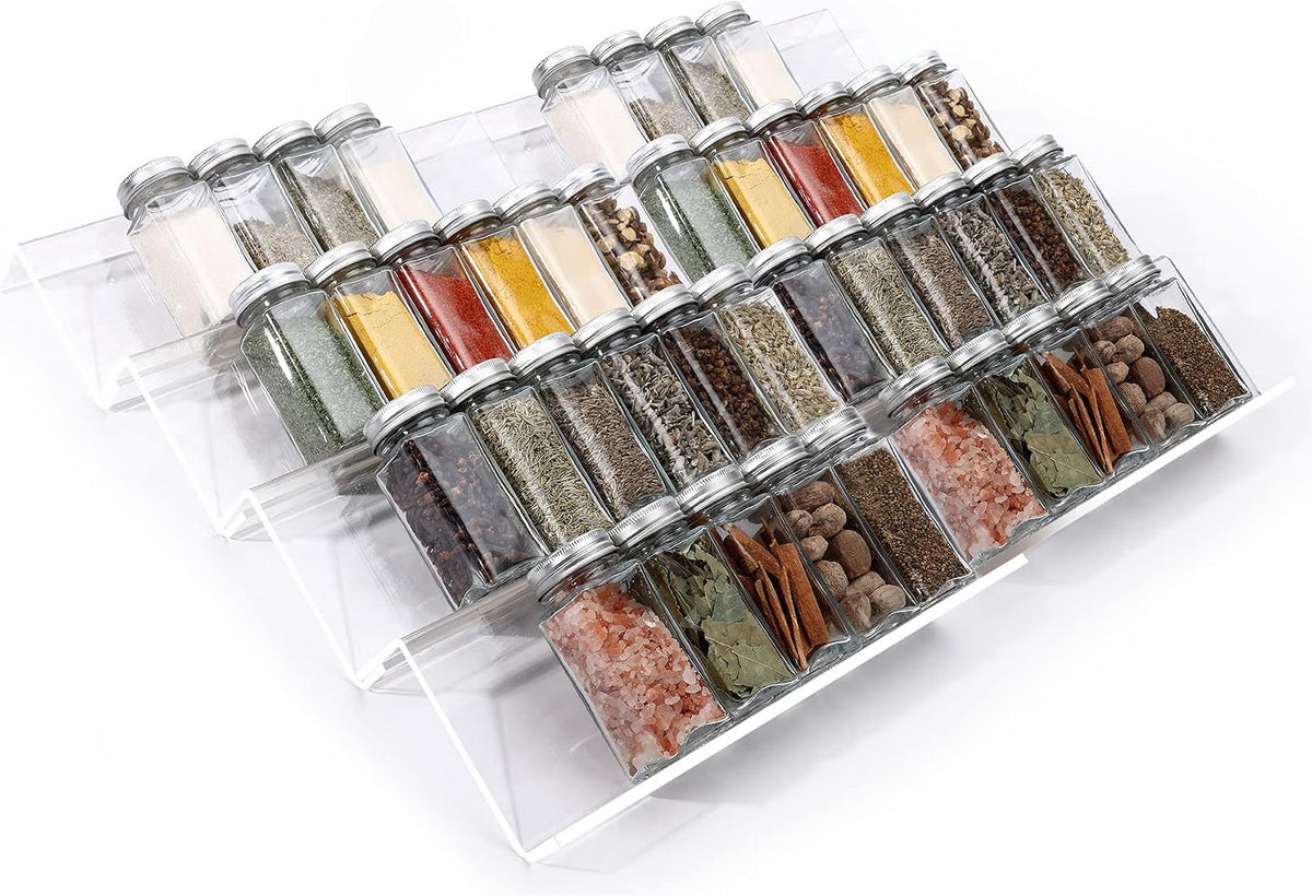 MIUKAA Transparent Spice Drawer Tray – Versatile Gift for Moms, Renters, and Minimalist Movers