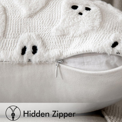 MIULEE Premium Plush Ghost Pillow Covers 18x18 Set of 2 – 3D Embroidered Halloween Cushion for Elegant Home