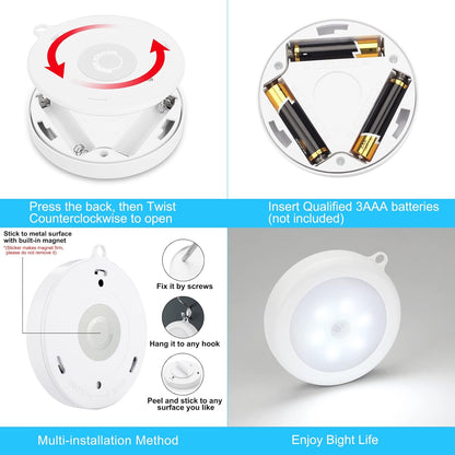 Mlambert 4 Pack Motion Sensor Night Light for Kids Room and Nursery, Battery Powered Hallway Guide Light