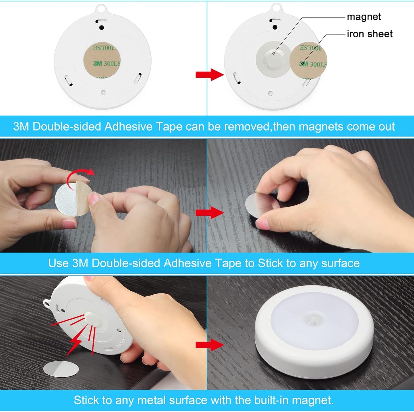 Mlambert 4 Pack Motion Sensor Night Light for Kids Room and Nursery, Battery Powered Hallway Guide Light
