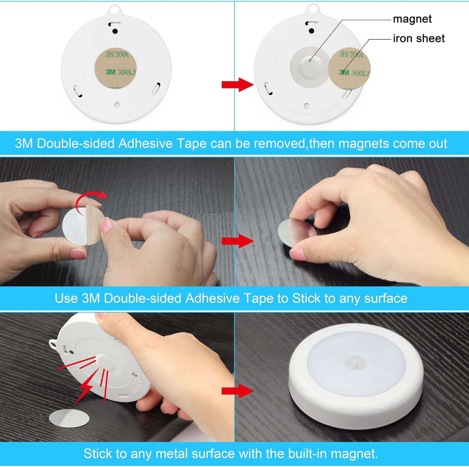Mlambert 4 Pack Motion Sensor Night Light for Kids Room and Nursery, Battery Powered Hallway Guide Light