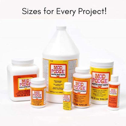Mod Podge Matte Clear Finish for Streamlined Crafting, One Bottle Does Glue, Seal and Finish