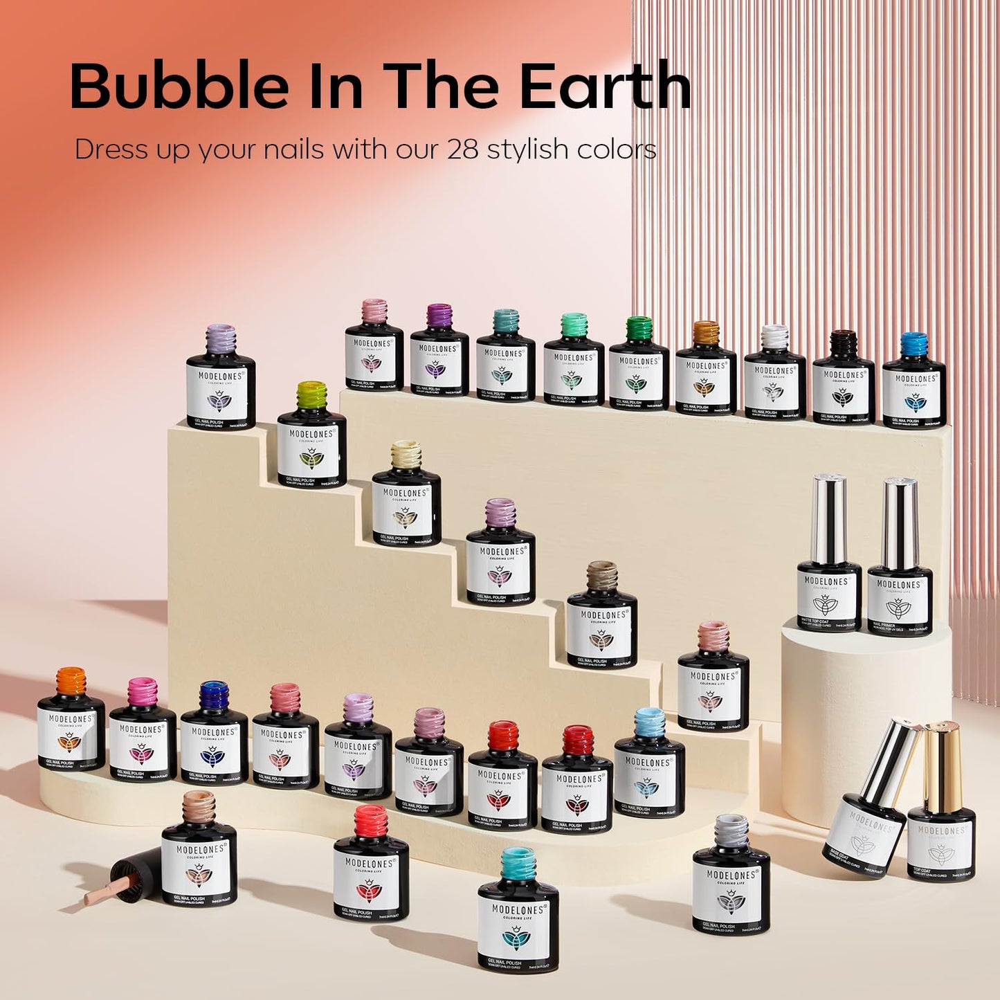 Modelones 32-Piece Gel Nail Polish Kit – Quick-Dry Salon Results at Home, 30–90 Second LED Cure for Busy Schedules