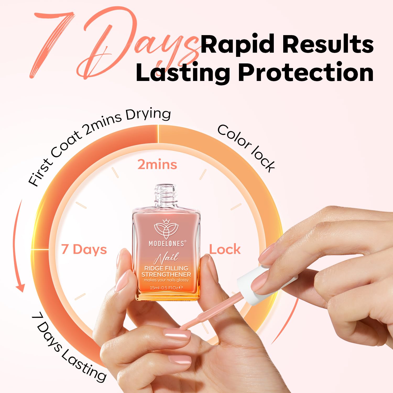modelones 5-Free Nail Hardener – Clean, Non-Toxic Treatment Polish Free of Harsh Chemicals