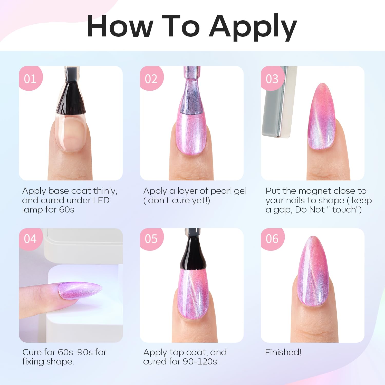 modelones Cat Eye Gel Nail Polish – Self Care Night Ritual Polish, Low Odor 9 Free Iridescent Mermaid Shimmer for Home Spa Manicures