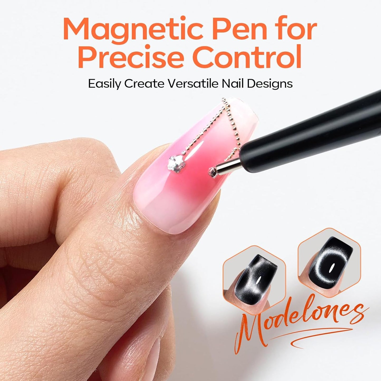 modelones Cat Eye Magnet Set – Premium 10-Piece Magnetic Gel Nail Art Collection, Salon-Quality 3D Effects in an Elegant Gift-Ready Kit