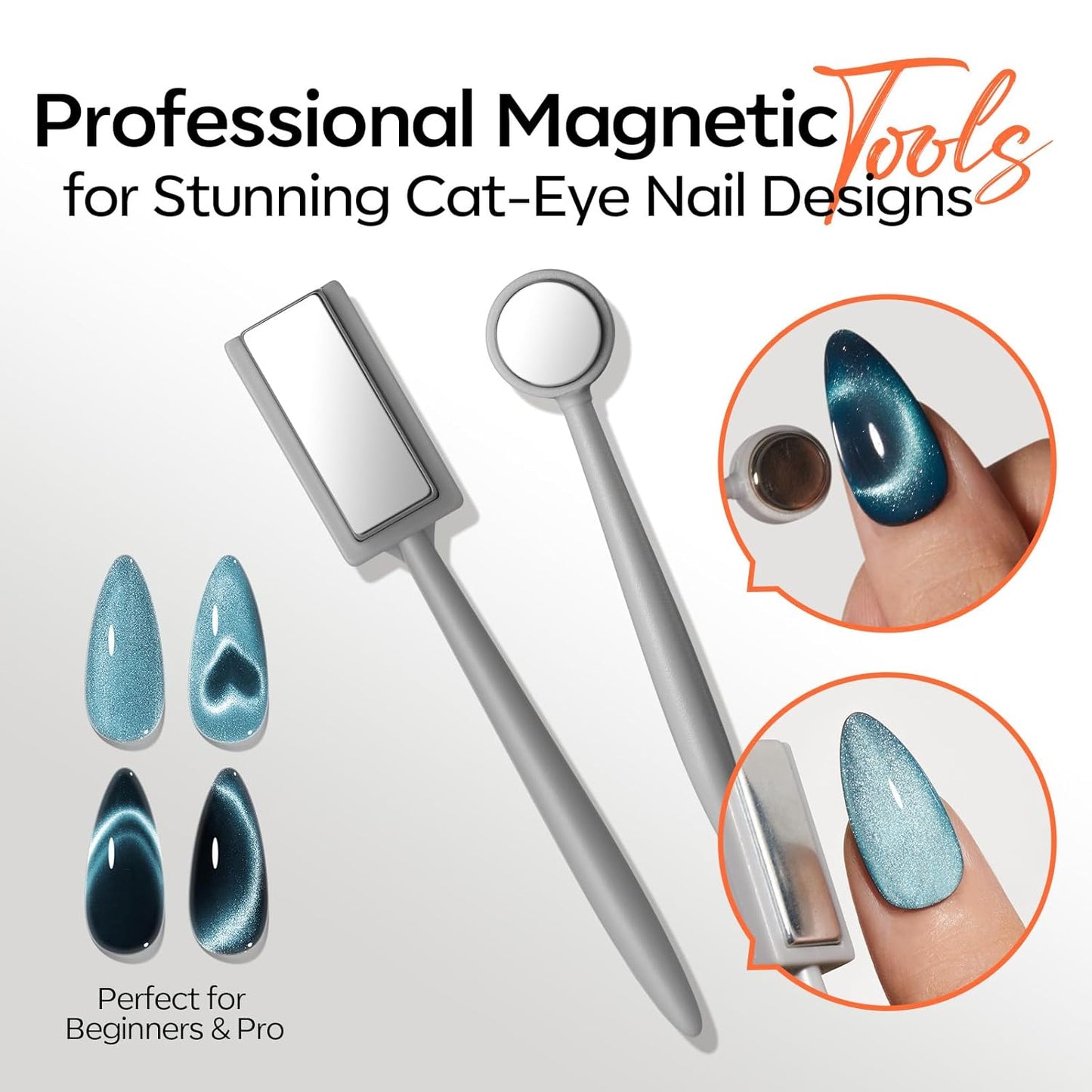 modelones Cat Eye Magnet Set – Premium 10-Piece Magnetic Gel Nail Art Collection, Salon-Quality 3D Effects in an Elegant Gift-Ready Kit