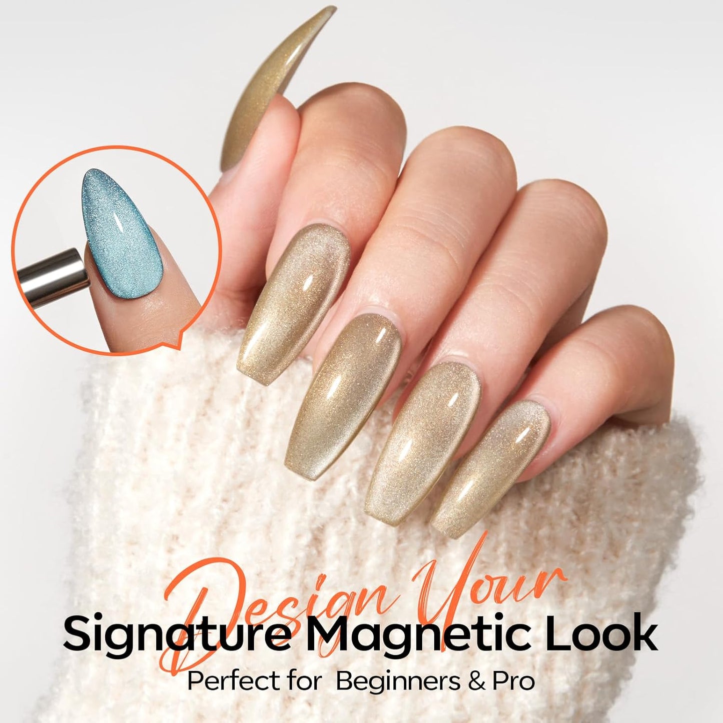 Modelones Cat Eye Magnet Set – Premium 10-Piece Manicure Collection, Salon-Grade Magnetic Tools for the Refined Home Vanity