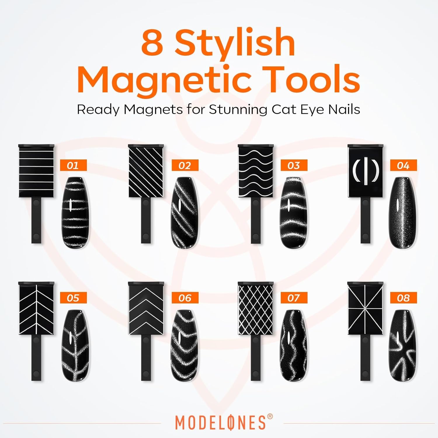 Modelones Cat Eye Magnet Set – Streamlined 15-Piece Kit for Clean, Intentional Nail Art at Home