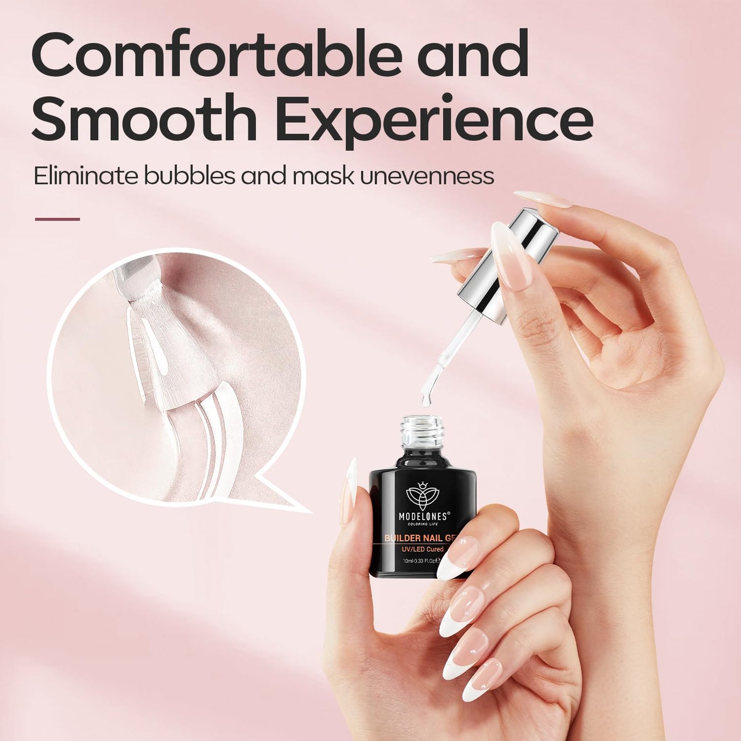 modelones Gel Nail Polish Set Birthday Gift for Her, 8-in-1 French Manicure Kit with Sheer Nude and White Gel Polish for Women
