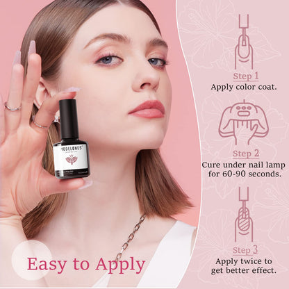 modelones Gel Nail Polish Set – Streamlined 6-Color Nude Pink Capsule, Easy-Glide LED Soak-Off for Clutter-Free Vanities
