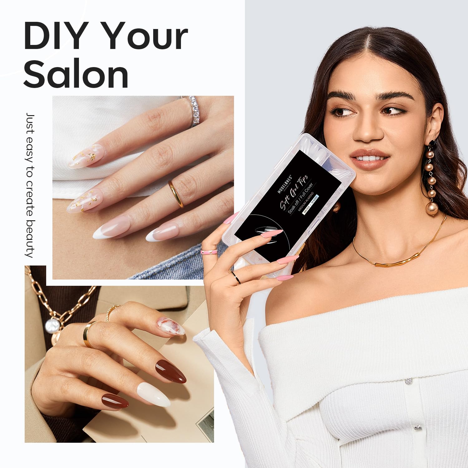 modelones Gel Top Coat and Base Set – Spa Night Self Care Ritual for At Home Manicure Lovers, Acid Free No Wipe Soak Off Nail Polish