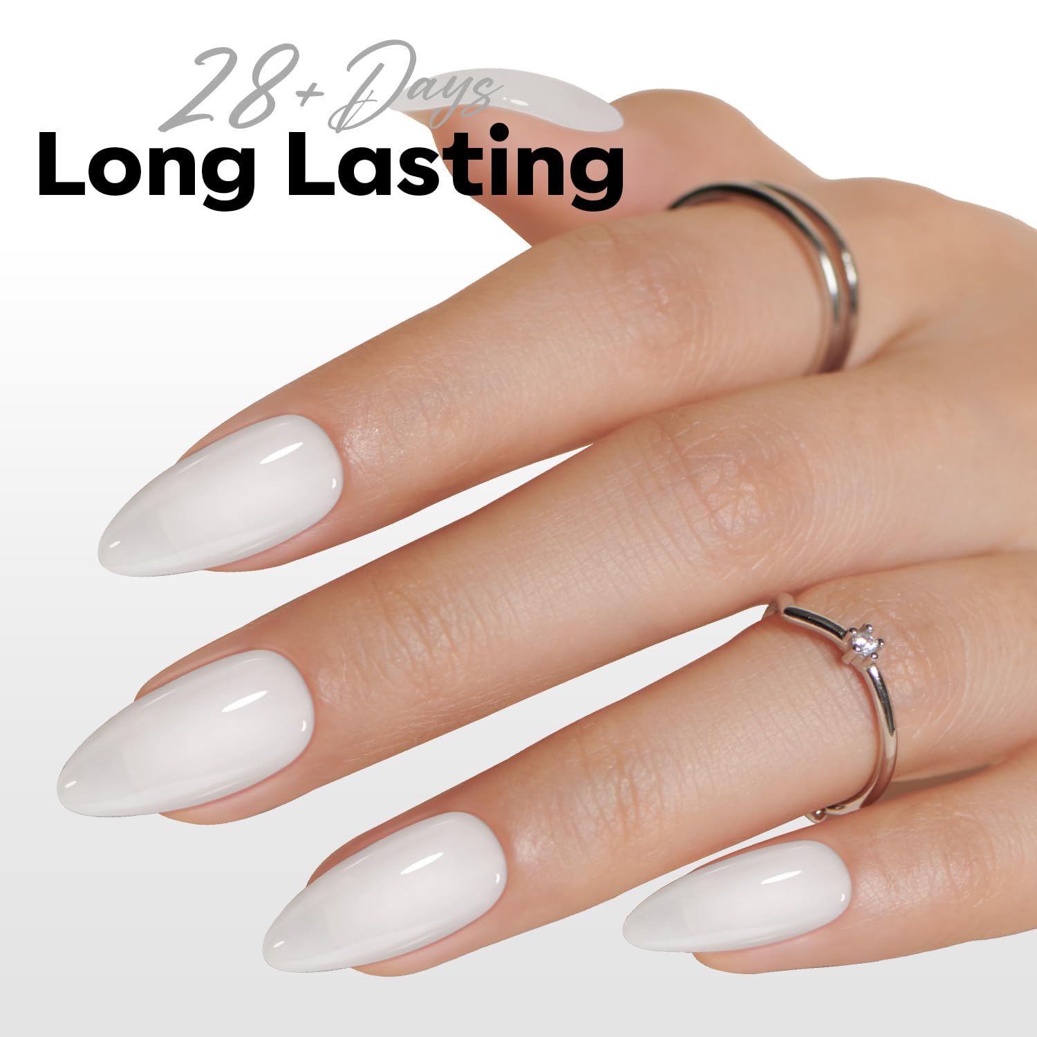 modelones Milky White Gel Nail Polish – Self-Care Manicure Ritual, Toxin-Free Low Odor At-Home Gel Polish for Evening Wind-Down