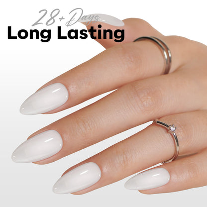 modelones Milky White Gel Nail Polish – Self-Care Manicure Ritual, Toxin-Free Low Odor At-Home Gel Polish for Evening Wind-Down